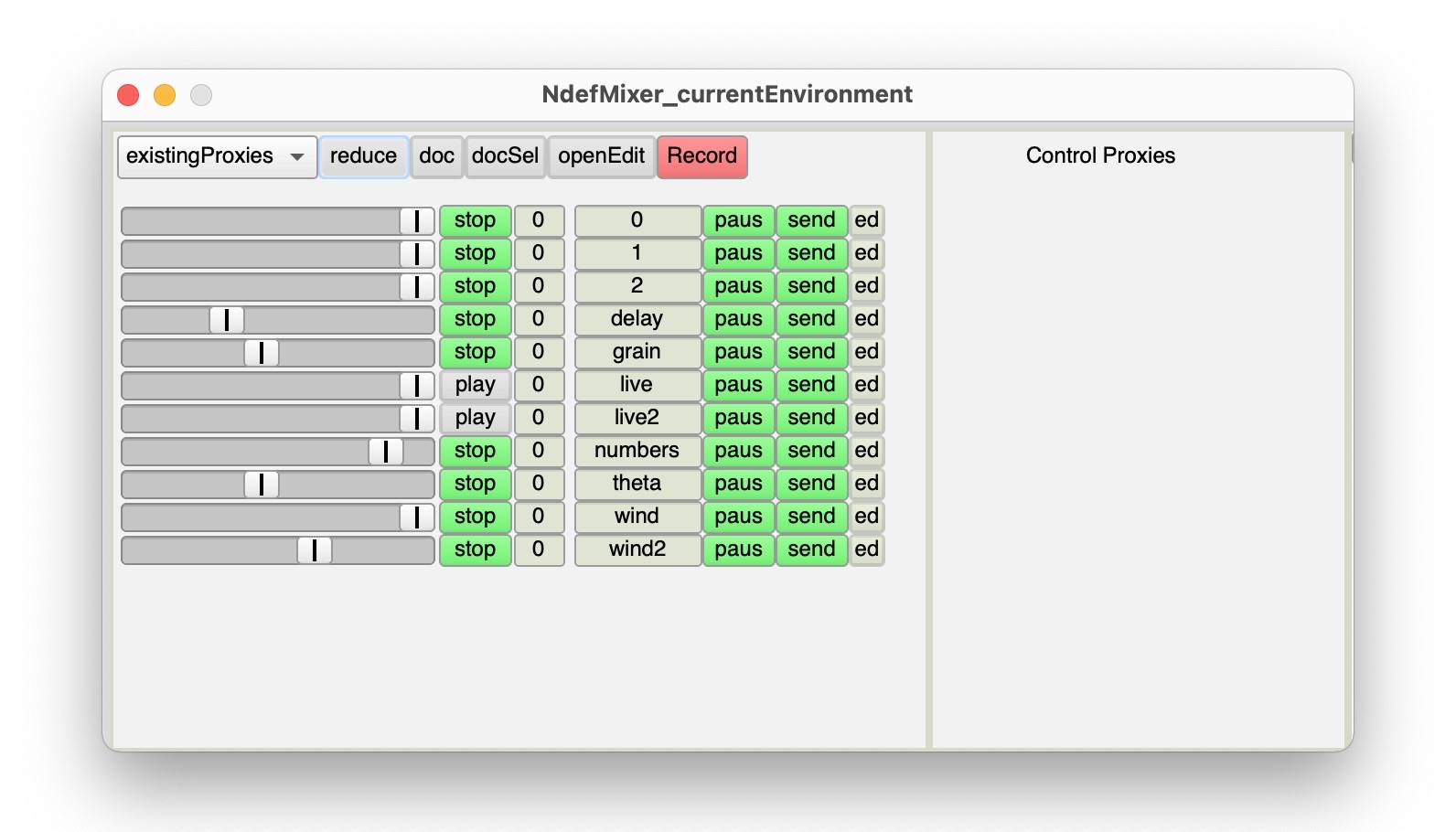 BCMI-2's NdefMixer GUI in the performance.